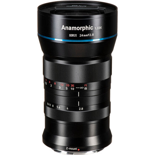 Sirui 24mm f2.8 Objetivo Anamórfico 1.33x Montura Z para 4K con Iris 8 Lamas