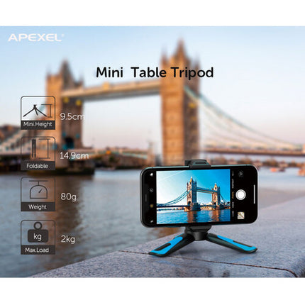 Apexel Mini Tripié y Agarre para Smartphone Altura Ajustable hasta 5 Pulgadas