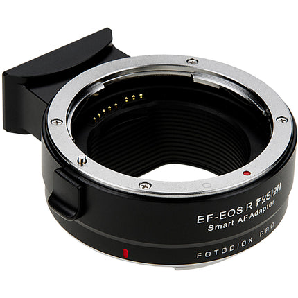 FotodioX Pro Fusion Smart Adapter para lentes Canon EF y EF-S a cámaras RF con estuche de madera