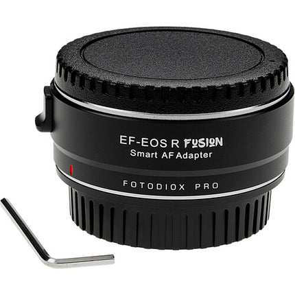 FotodioX Pro Fusion Smart Adapter para lentes Canon EF y EF-S a cámaras RF con estuche de madera