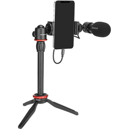 Saramonic SmartMic MTV Micrófono Estéreo para Smartphone con Trípode Ajustable y Cables Lightning USB-C