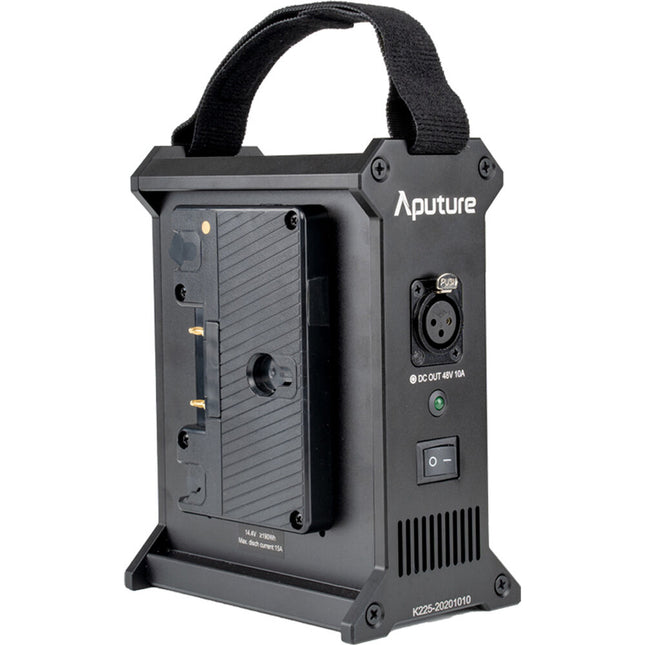 Aputure 2-Bay Battery Power Station Gold Mount diseño ligero y correa de transporte