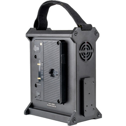 Aputure 2-Bay Battery Power Station Gold Mount diseño ligero y correa de transporte