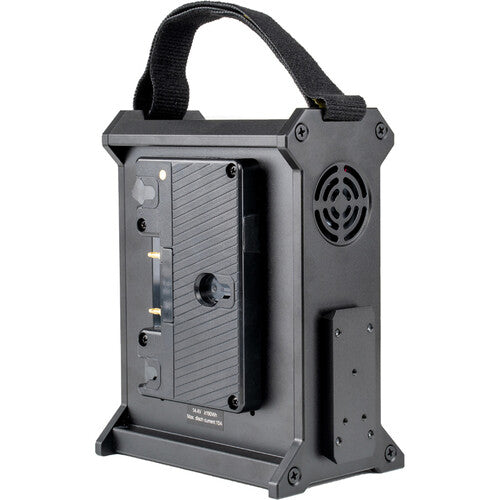 Aputure 2-Bay Battery Power Station Gold Mount diseño ligero y correa de transporte