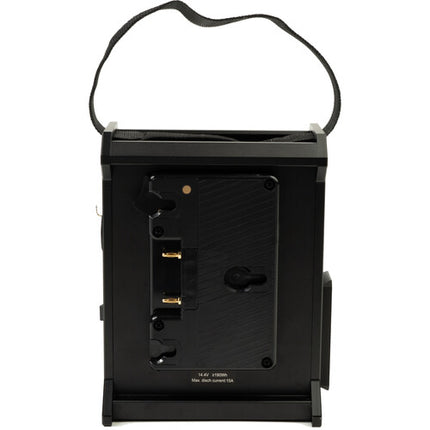 Aputure 2-Bay Battery Power Station Gold Mount diseño ligero y correa de transporte