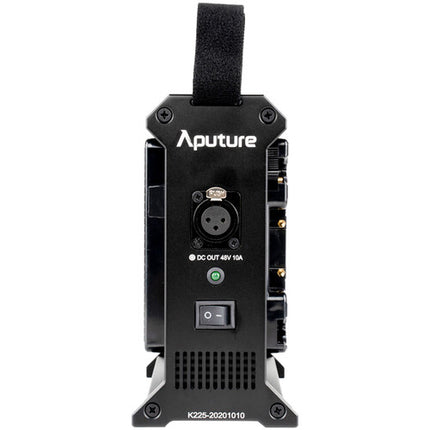 Aputure 2-Bay Battery Power Station Gold Mount diseño ligero y correa de transporte