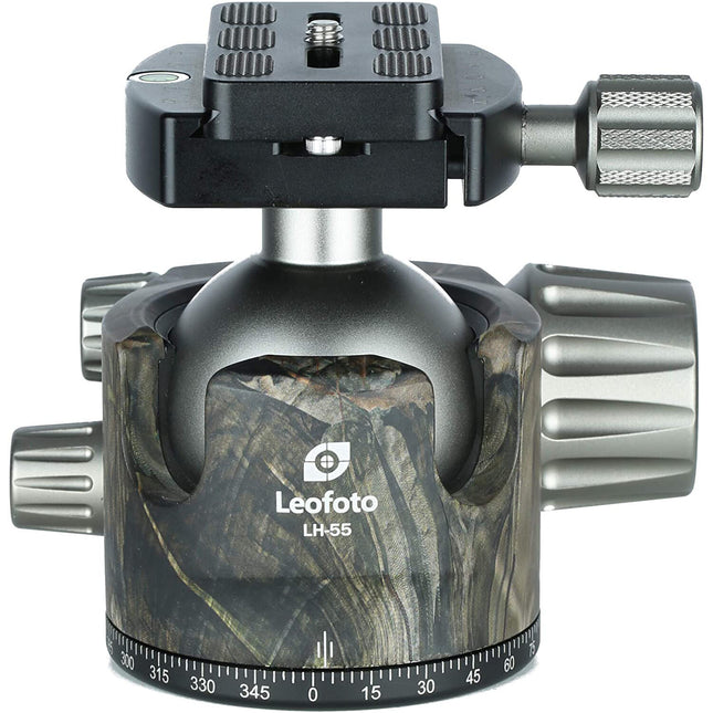 Leofoto LH-55 CAMO Cabezal Esférico Bajo Perfil 55 lb 3.9" con Placa Rápida Camuflaje