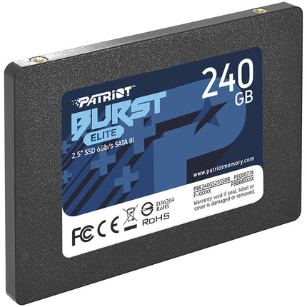 Patriot 240GB Burst Elite SSD Interna SATA III 2.5" 450MB/s Lectura 320MB/s Escritura garantía 3 años