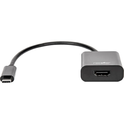 Rocstor Adaptador USB Type-C Macho a HDMI Hembra 6" Negro 4K 60Hz