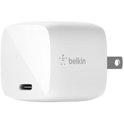 Belkin BOOST CHARGE Cargador de Pared 30W USB Tipo C GaN con Cable Lighting 3.3' Blanco
