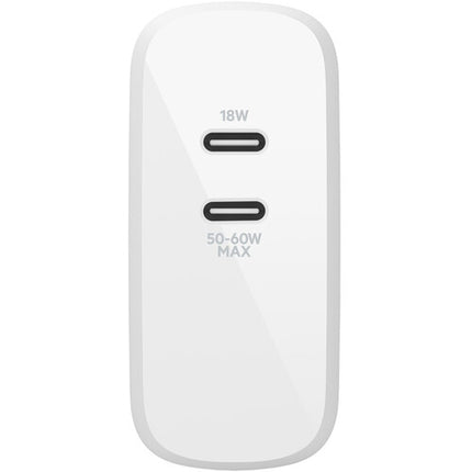 Belkin BOOST CHARGE Cargador de Pared Dual USB-C PD 68W GaN 2 Años Garantía