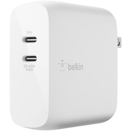 Belkin BOOST CHARGE Cargador de Pared Dual USB-C PD 68W GaN 2 Años Garantía