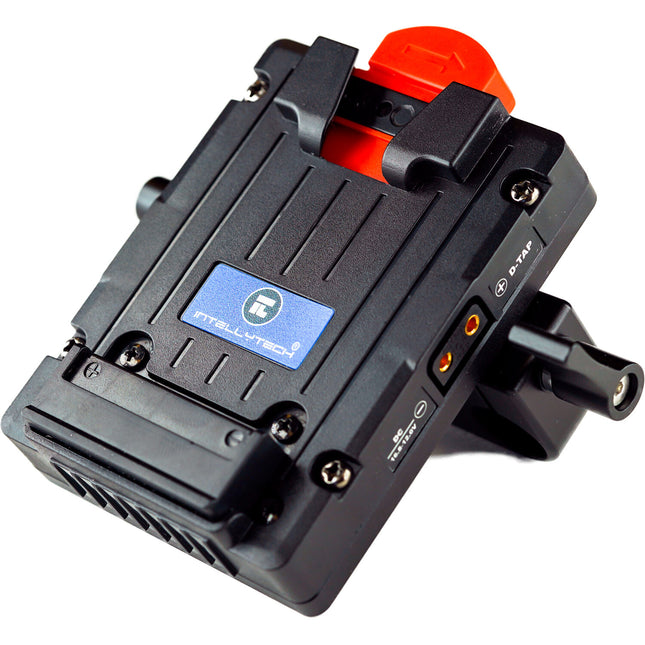 Adaptador de Batería Intellytech Pocket V-Mount con 2 Puertos D-Tap y Abrazadera de Varilla 15mm
