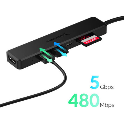 Sabrent Multi-Port USB-C Hub con HDMI 4K 30Hz y carga 60W