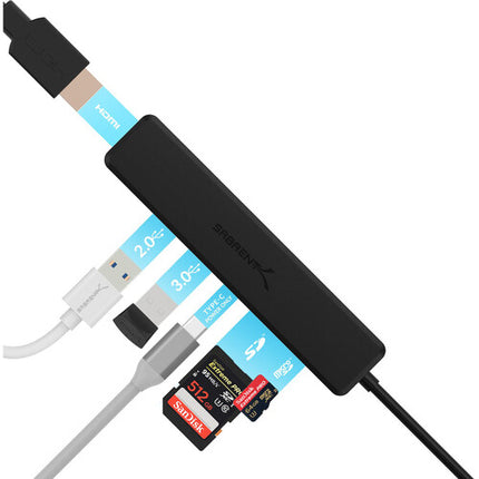 Sabrent Multi-Port USB-C Hub con HDMI 4K 30Hz y carga 60W