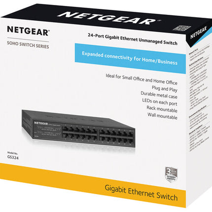 Netgear GS324v2 Switch Gigabit 24 Puertos 48 Gb/s Capacidad