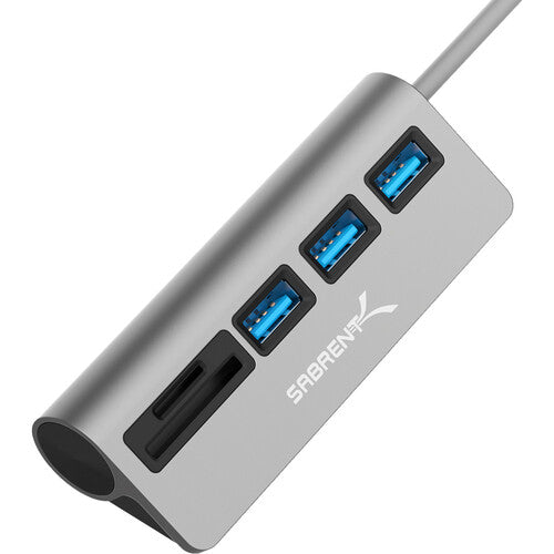 Sabrent Hub USB 3.0 3 Puertos con Lector SD y Micro SD USB-C
