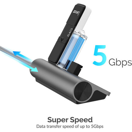 Sabrent Hub USB 3.0 3 Puertos con Lector SD y Micro SD USB-C