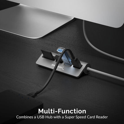 Sabrent Hub USB 3.0 3 Puertos con Lector SD y Micro SD USB-C