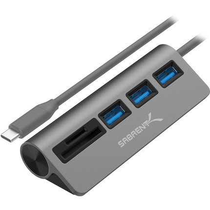 Sabrent Hub USB 3.0 3 Puertos con Lector SD y Micro SD USB-C