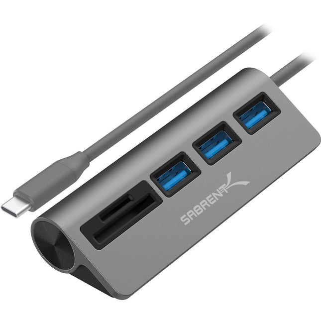 Sabrent Hub USB 3.0 3 Puertos con Lector SD y Micro SD USB-C