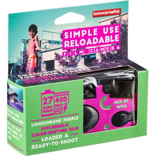 Lomography LomoChrome Purple 2019 Cámara de película con objetivo 31mm y flash integrado