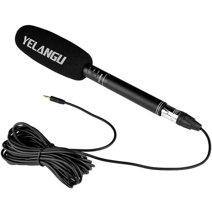 YELANGU MIC07 Micrófono Shotgun Cardioide para Cámaras con XLR y Filtro Low-Cut