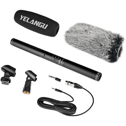 YELANGU MIC07 Micrófono Shotgun Cardioide para Cámaras con XLR y Filtro Low-Cut