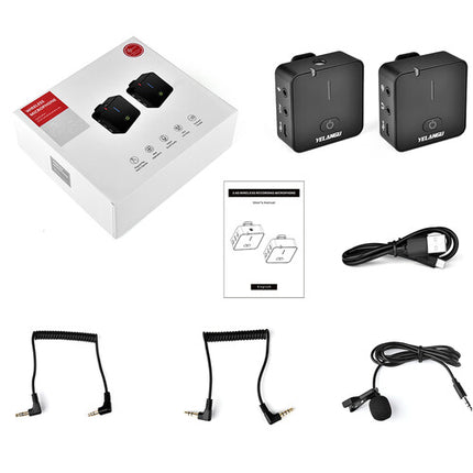 YELANGU MX5 Sistema de Micrófono Inalámbrico Digital Ultracompacto 5h Batería 50m Alcance