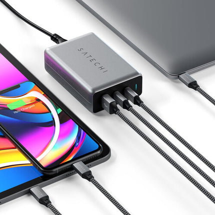 Satechi Cargador de Viaje USB Tipo C y A 3 Puertos 100W GaN