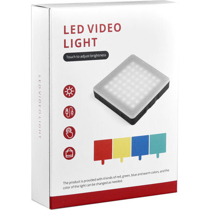 YELANGU LED49 Luz LED para Video 49 LEDs Dimmable con 4 Filtros de Color