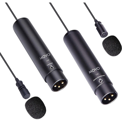 Movo Photo LV4 Micrófonos Lavalier Cardioide y Omnidireccional XLR
