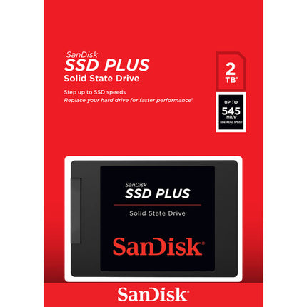 SanDisk 2TB SSD Plus SATA III 2.5" Unidad Interna 535 MB/s lectura 450 MB/s escritura