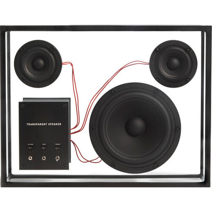 Altavoz Bluetooth Transparente Negro con Cable Rojo 140W Woofer 6.5" Dual Drivers