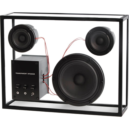Altavoz Bluetooth Transparente Negro con Cable Rojo 140W Woofer 6.5" Dual Drivers