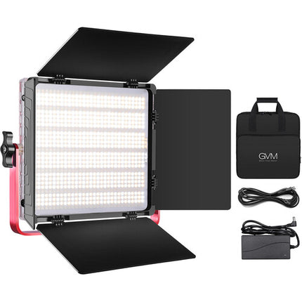 GVM 1200D Panel LED RGB Para Estudio Luz 3400 Lux 5600K Con Barndoor Y Maletín