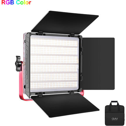 GVM 1200D Panel LED RGB Para Estudio Luz 3400 Lux 5600K Con Barndoor Y Maletín