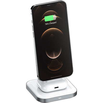 Satechi Soporte de Carga Magnético Inalámbrico 2 en 1 para iPhone 12 y AirPods Pro 7.5W 5W