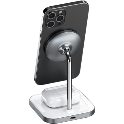 Satechi Soporte de Carga Magnético Inalámbrico 2 en 1 para iPhone 12 y AirPods Pro 7.5W 5W
