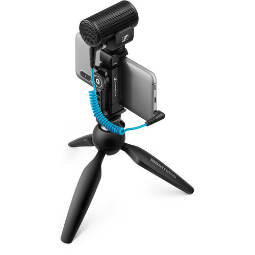 Sennheiser MKE 200 Micrófono Direccional Ultracompacto con Mini Trípode y Soporte para Smartphone