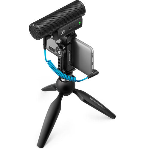 Sennheiser MKE 400 Kit Micrófono Escopeta para Cámara con Mini Trípode y Clamp para Smartphone