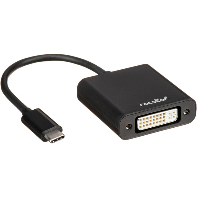 Rocstor Premium Adaptador USB Tipo-C a DVI-I Negro 6 Pulgadas 1920x1200
