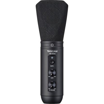 TASCAM TM-250U Micrófono Condensador USB Supercardioide 48 kHz 16-Bit con Soporte de Escritorio