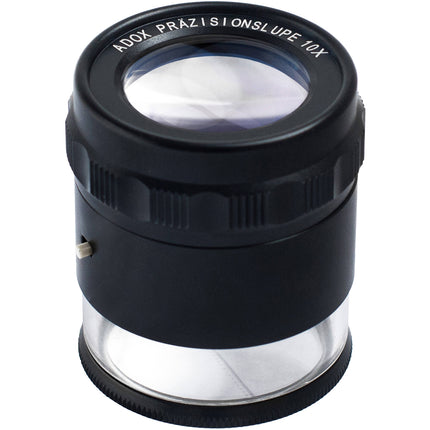 Adox 10x Precision Loupe Lupa de Precisión con Estuche de Cuero y Anillo Ajustable