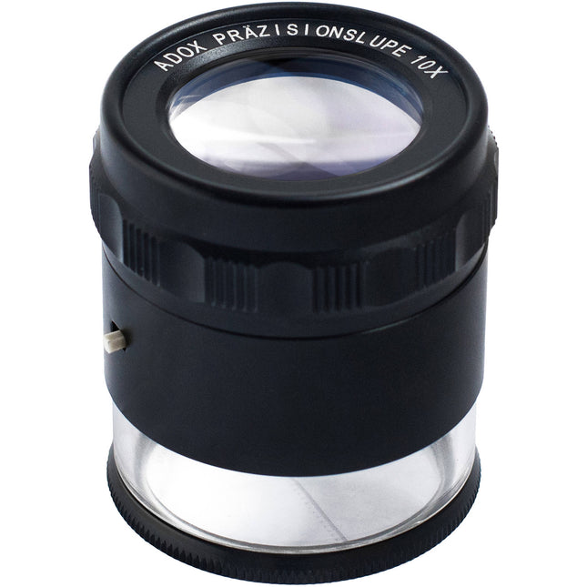 Adox 10x Precision Loupe Lupa de Precisión con Estuche de Cuero y Anillo Ajustable