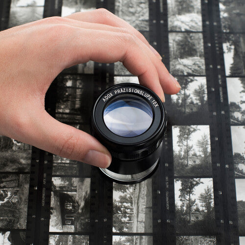 Adox 10x Precision Loupe Lupa de Precisión con Estuche de Cuero y Anillo Ajustable