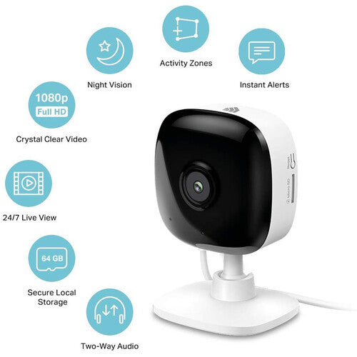TP-Link EC60 Kasa Spot Cámara de Seguridad Wi-Fi Interior 1080p Visión Nocturna 130° FOV