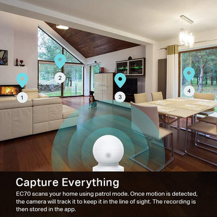 TP-Link EC70 Kasa Spot Cámara de Seguridad Interior Wi-Fi 1080p Pan Tilt Visión Nocturna 2-Pack