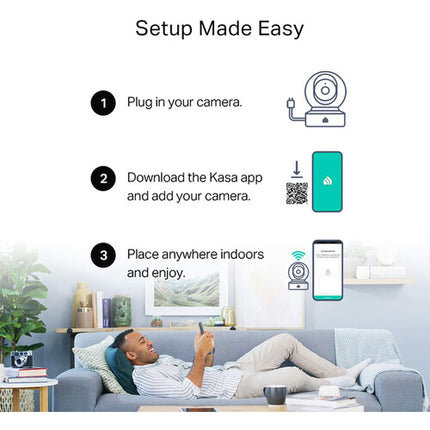 TP-Link EC70 Kasa Spot Cámara de Seguridad Interior Wi-Fi 1080p Pan Tilt Visión Nocturna 2-Pack