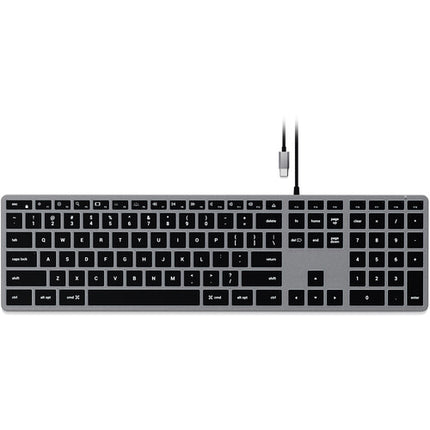 Satechi Slim W3 Teclado Alámbrico Retroiluminado Gris Espacial USB-C Teclas Numéricas